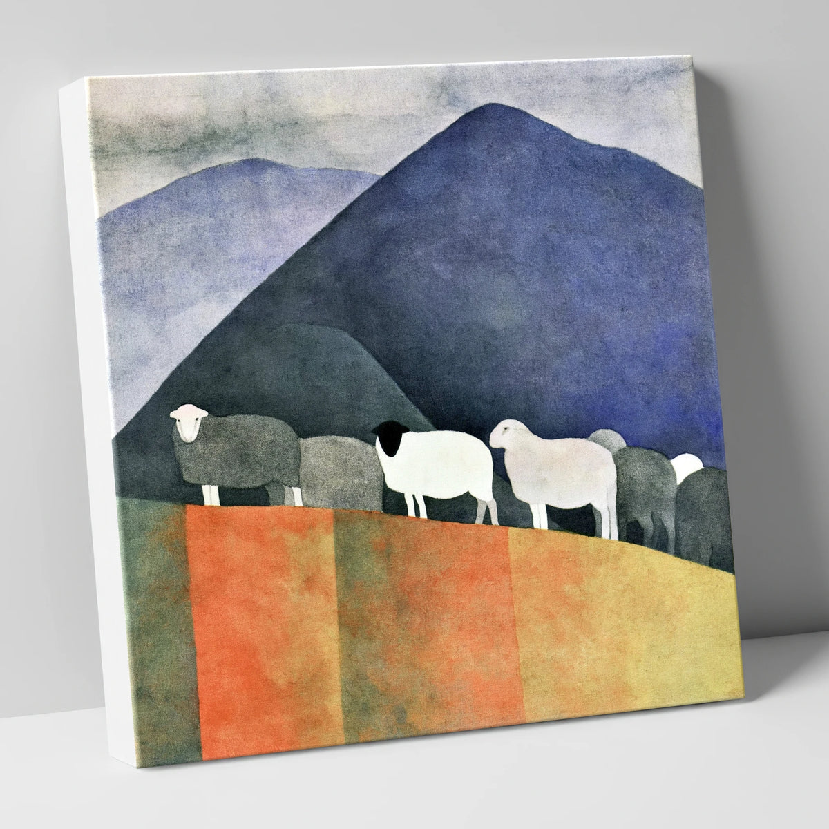 Herdwick Sheep Beneath Indigo Fells lake district wildlife canvas wall art