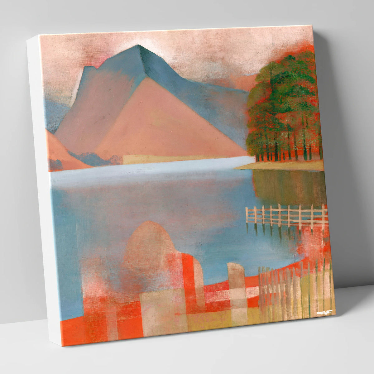 Buttermere in Warm Terracotta lake district lake canvas wall art