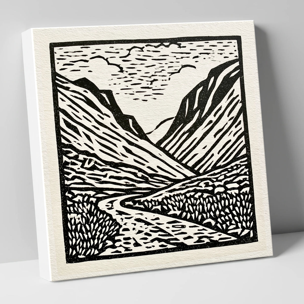 Honister Pass in Bold Monochrome lake district valley canvas wall art