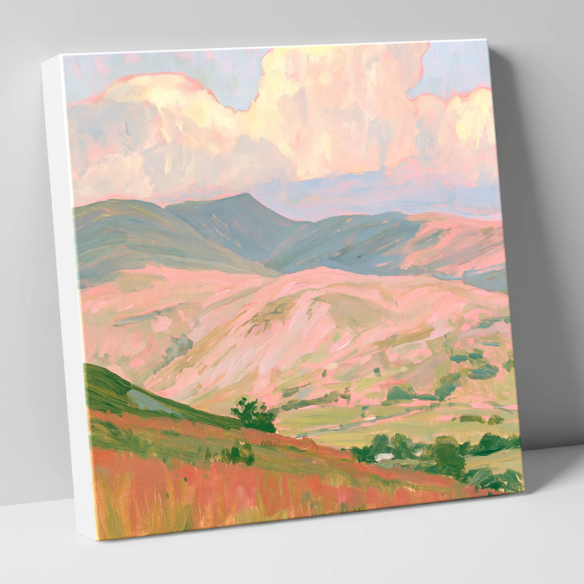 Pastel Light on Rolling Fells lake district fell canvas wall art