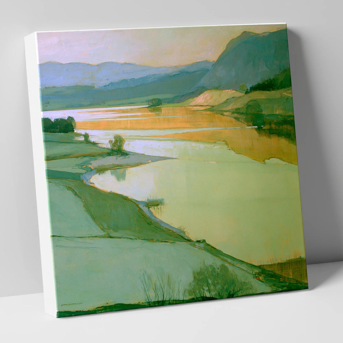 Sage Pastures by the Lake lake district lake canvas wall art