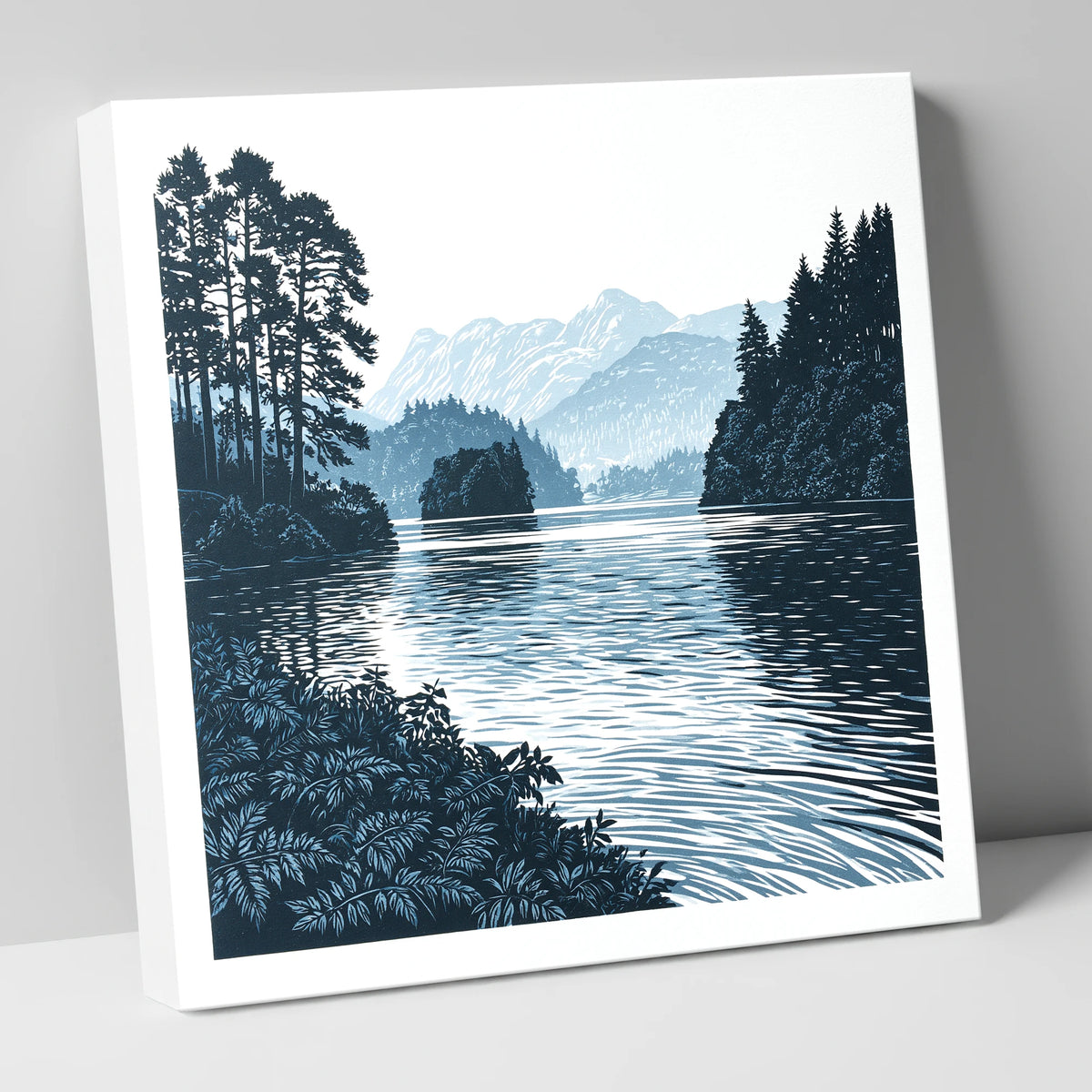Deep Blue Lake at Dawn lake district lake canvas wall art