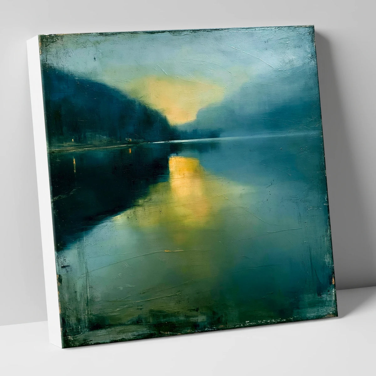 Teal Lake at First Light lake district lake canvas wall art