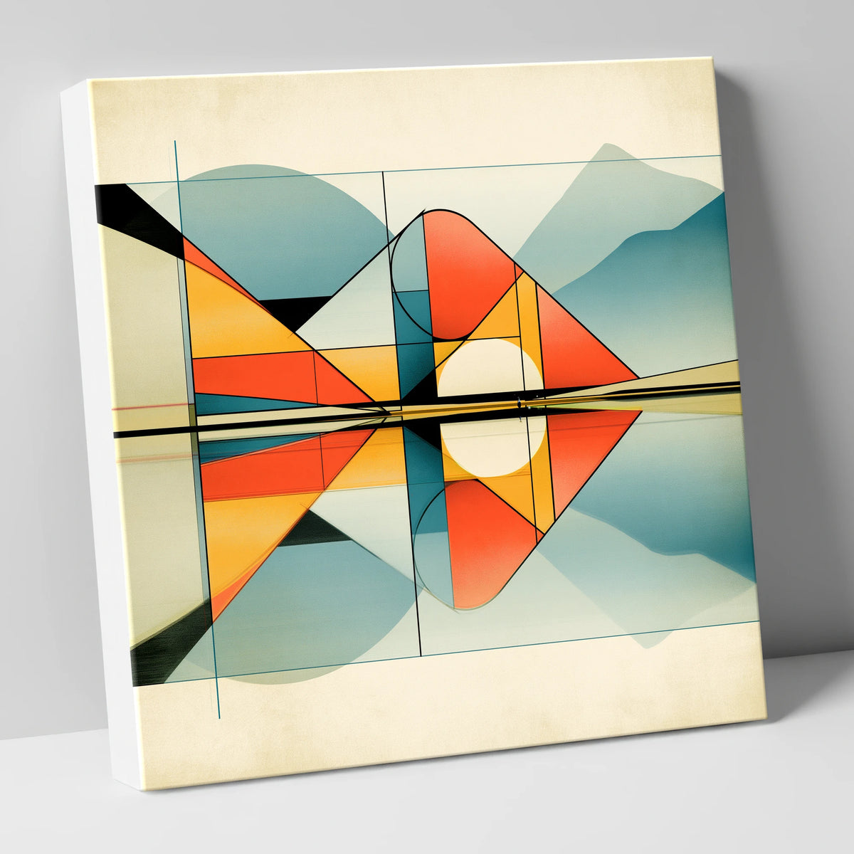 Bold Geometric Lake Reflections lake district lake canvas wall art