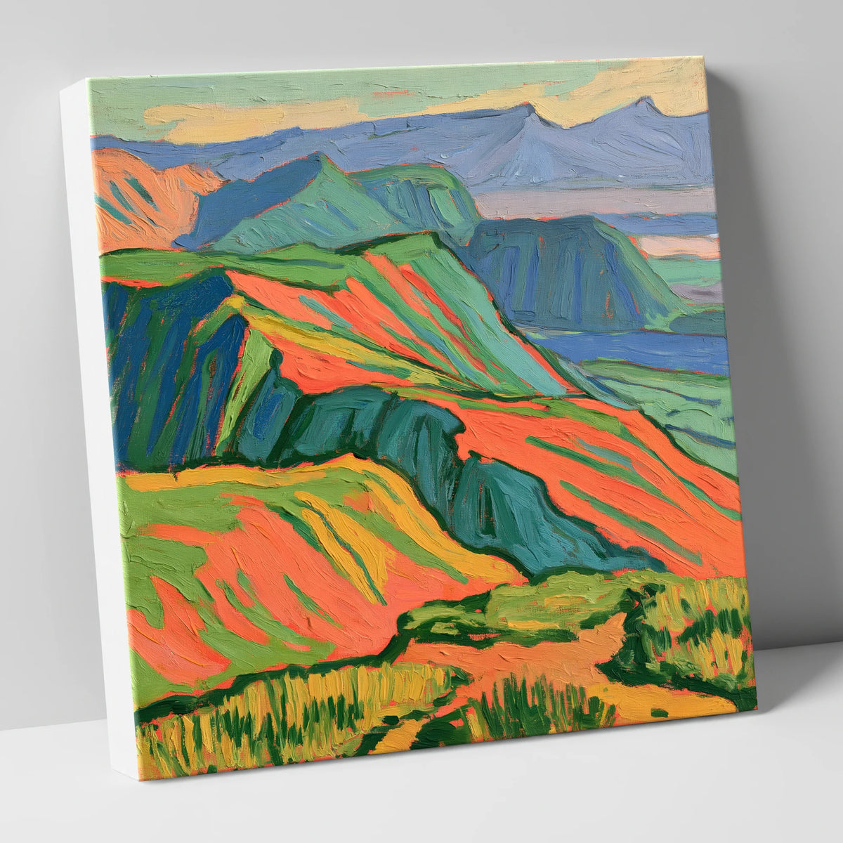 Vibrant Fells Summit View lake district fell canvas wall art