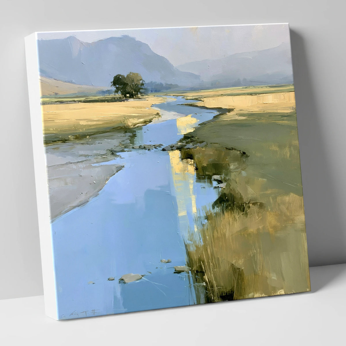Golden Reflections on Valley Beck lake district sky canvas wall art
