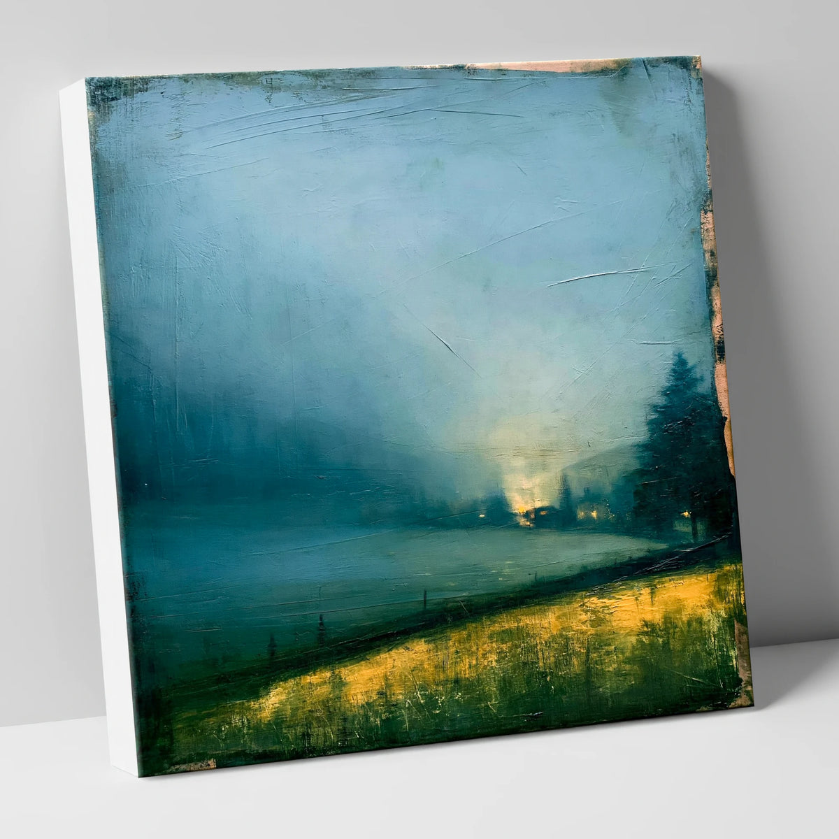 Teal Valley Morning Mist lake district sky canvas wall art