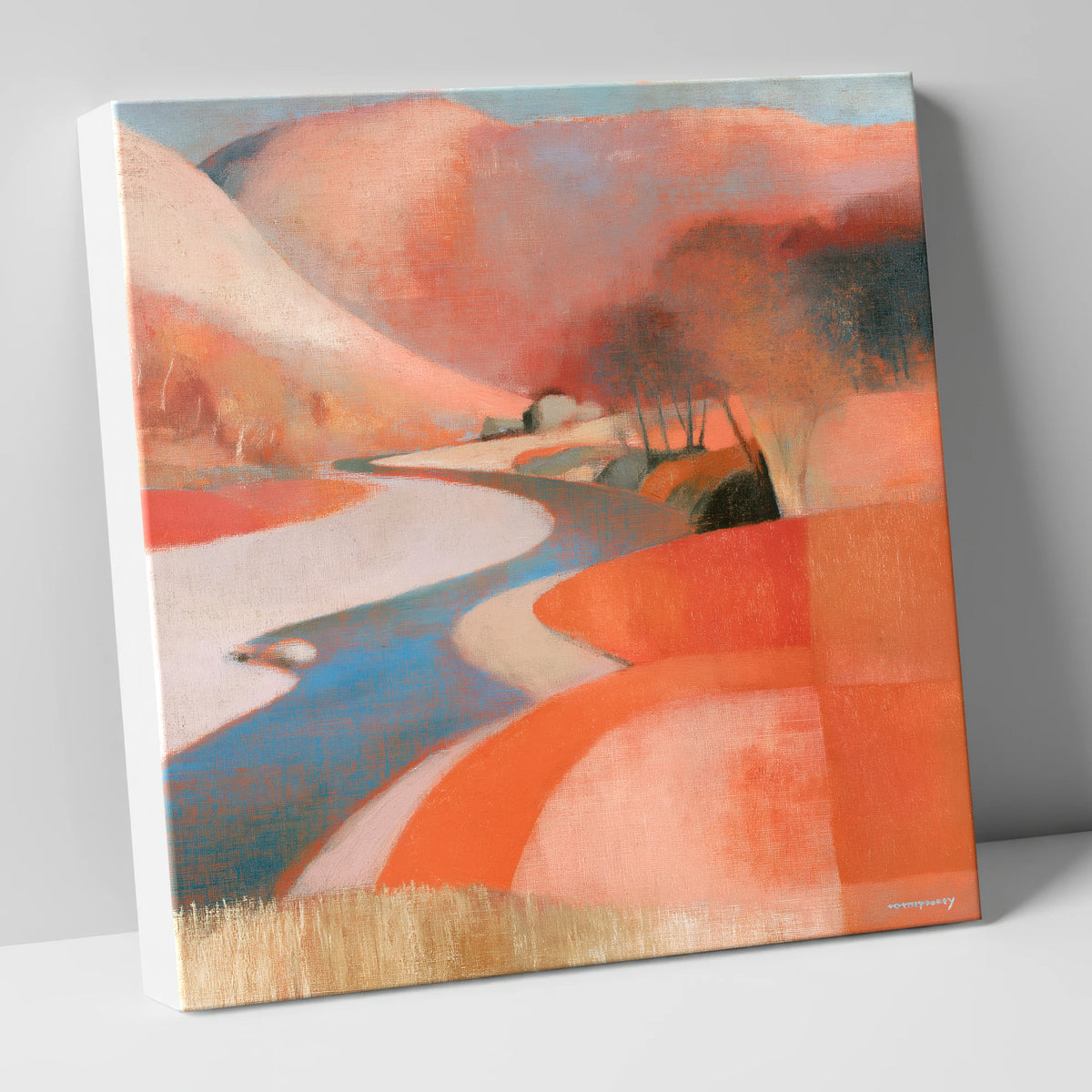 Winding Valley River in Terracotta lake district waterfall canvas wall art