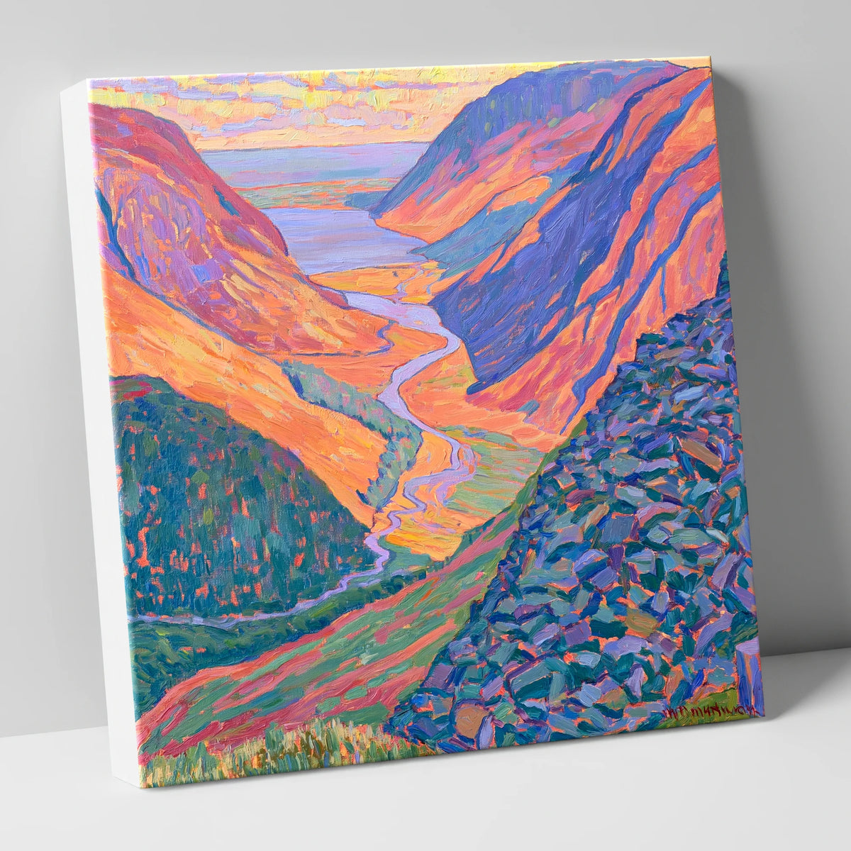 Vibrant Great Gable Valley View lake district fell canvas wall art