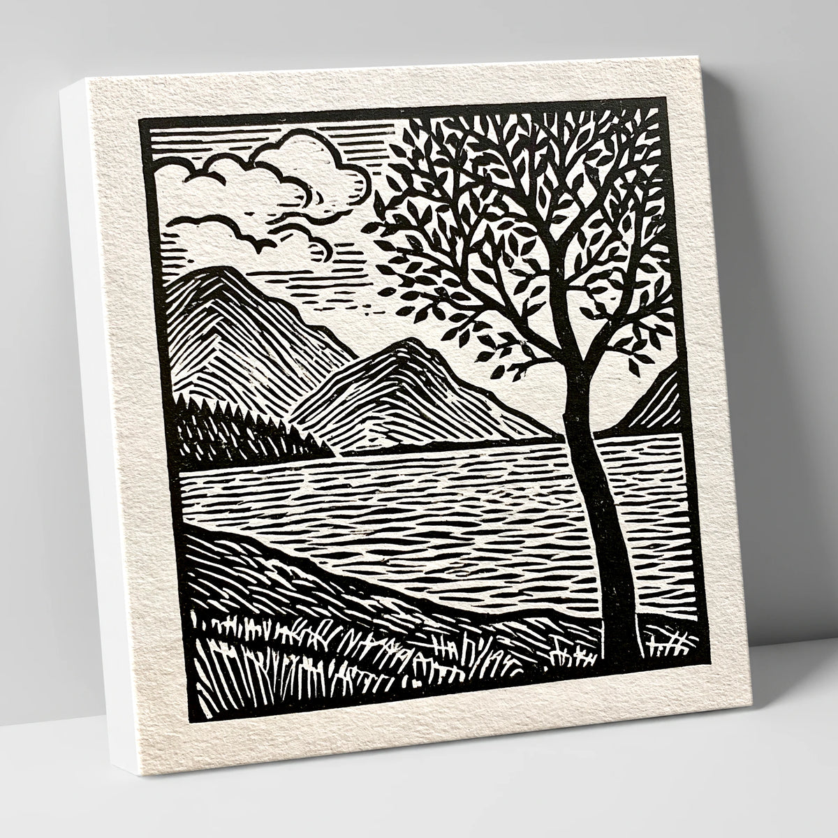 Graphic Crummock Water Fells lake district lake canvas wall art
