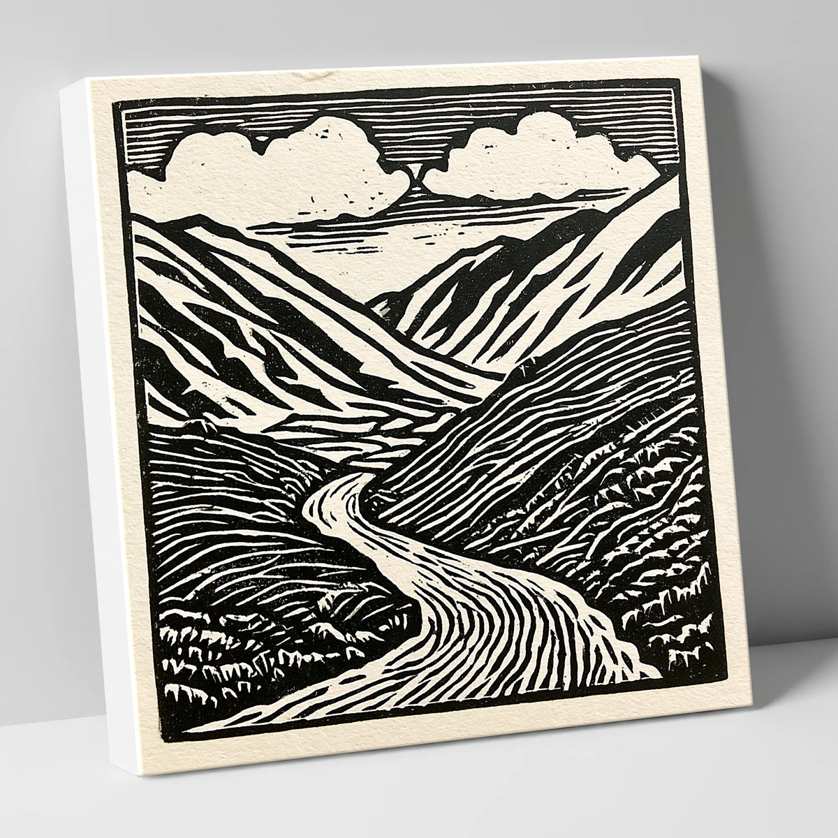 Monochrome Kirkstone Pass lake district valley canvas wall art