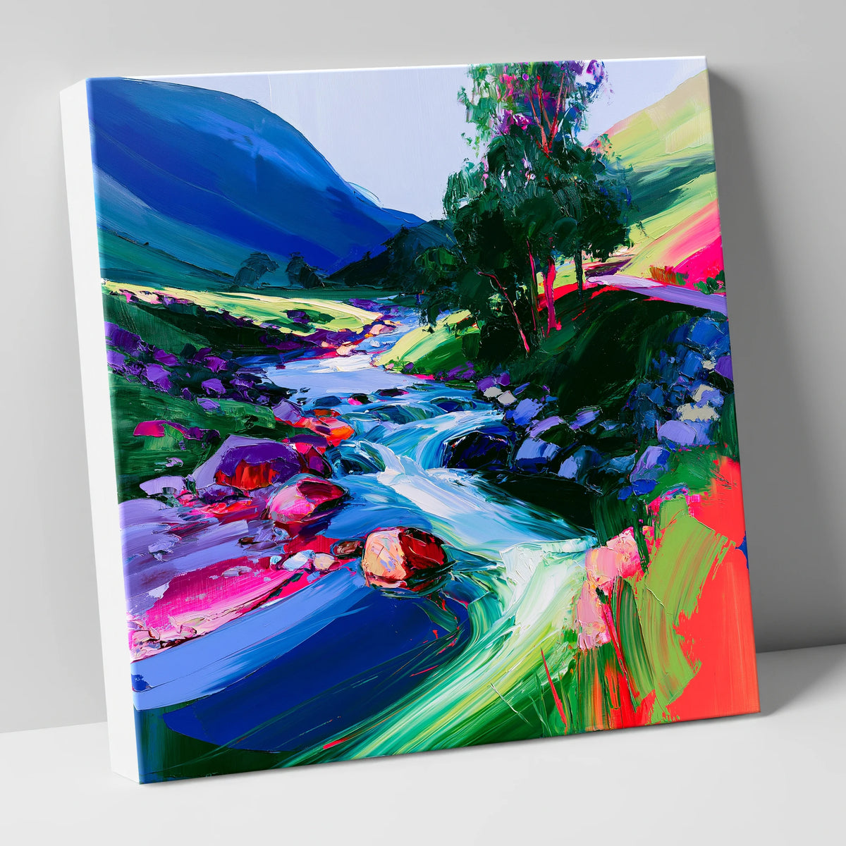 Fellside Beck with Magenta Rocks lake district waterfall canvas wall art