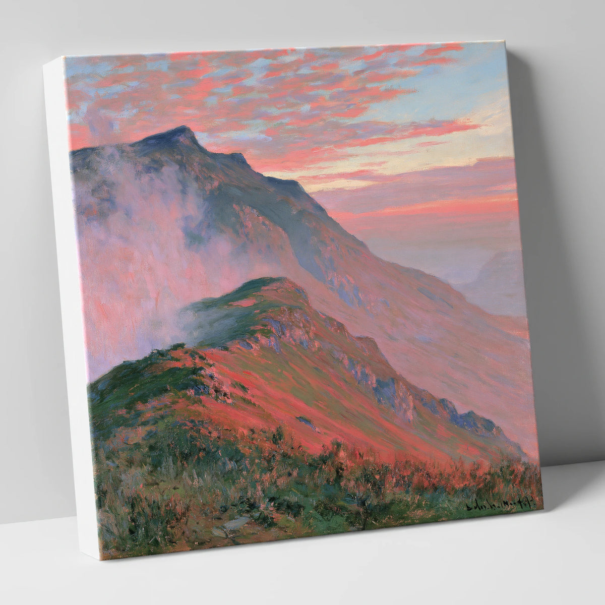 Mountain Ridge in Coral Mist lake district fell canvas wall art