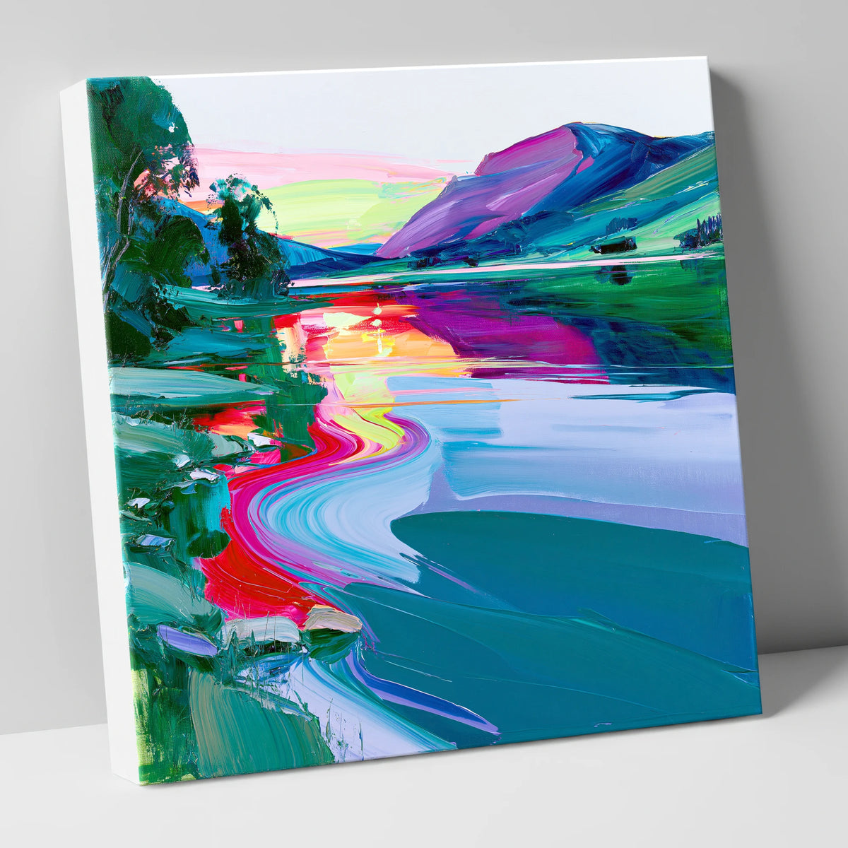 Electric Lake Sunset Reflections lake district lake canvas wall art