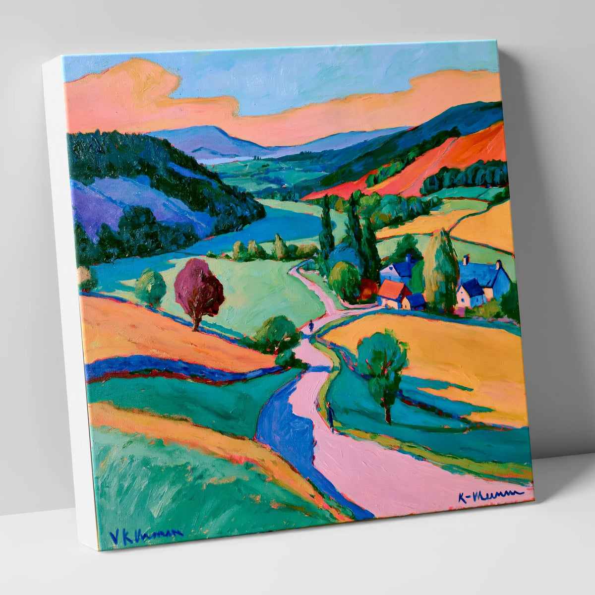 Vibrant Valley Between The Fells lake district valley canvas wall art