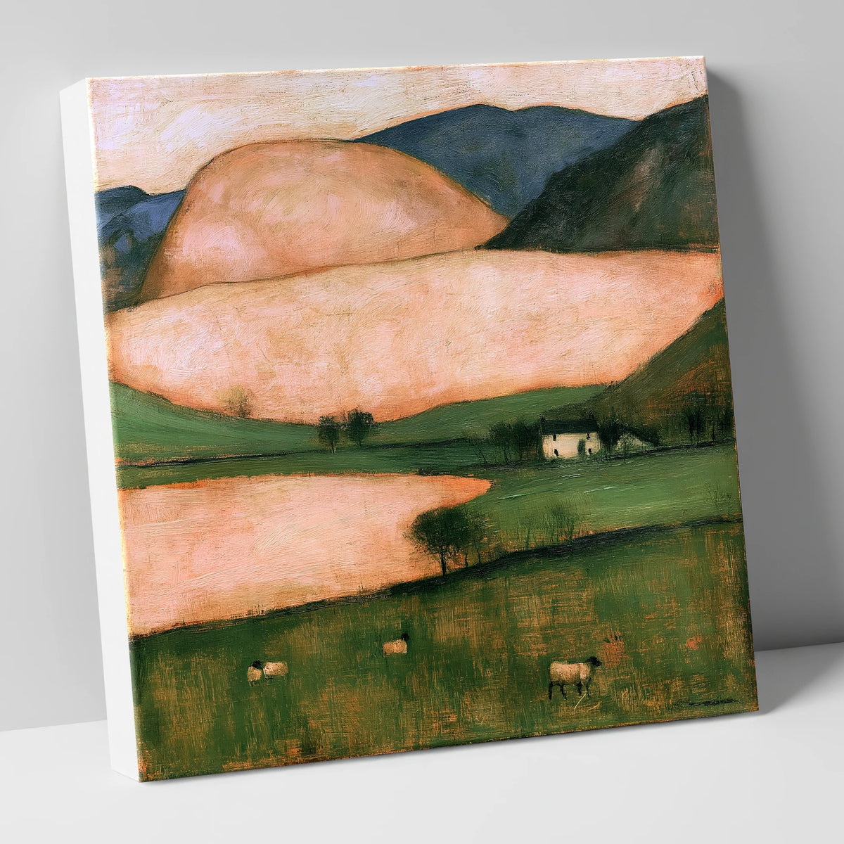 Peach Fells And Valley Farm lake district sky canvas wall art