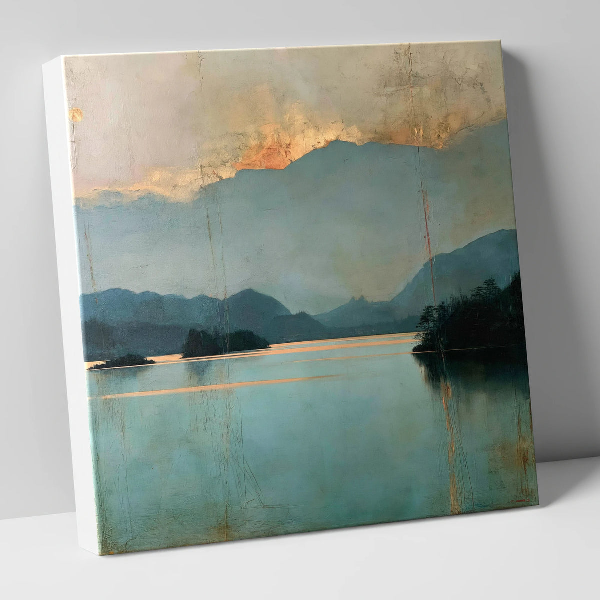 Golden Cloud Break at Derwentwater lake district lake canvas wall art