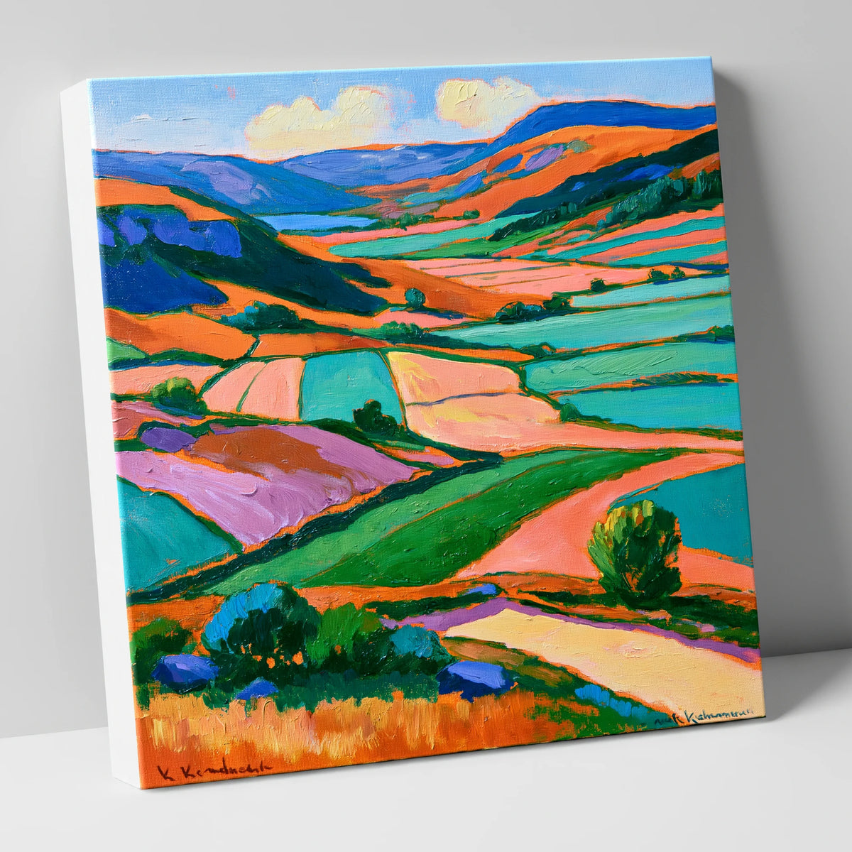 Vibrant Dale Patchwork Fields lake district valley canvas wall art