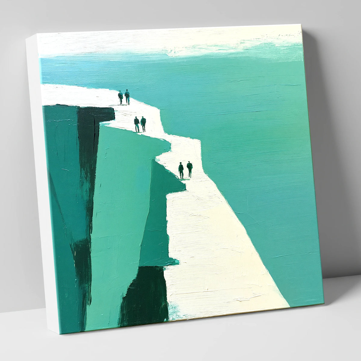 Abstract Teal Striding Edge Ridge lake district walking canvas wall art