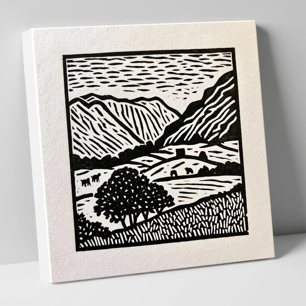 Monochromatic Borrowdale Valley Landscape lake district valley canvas wall art