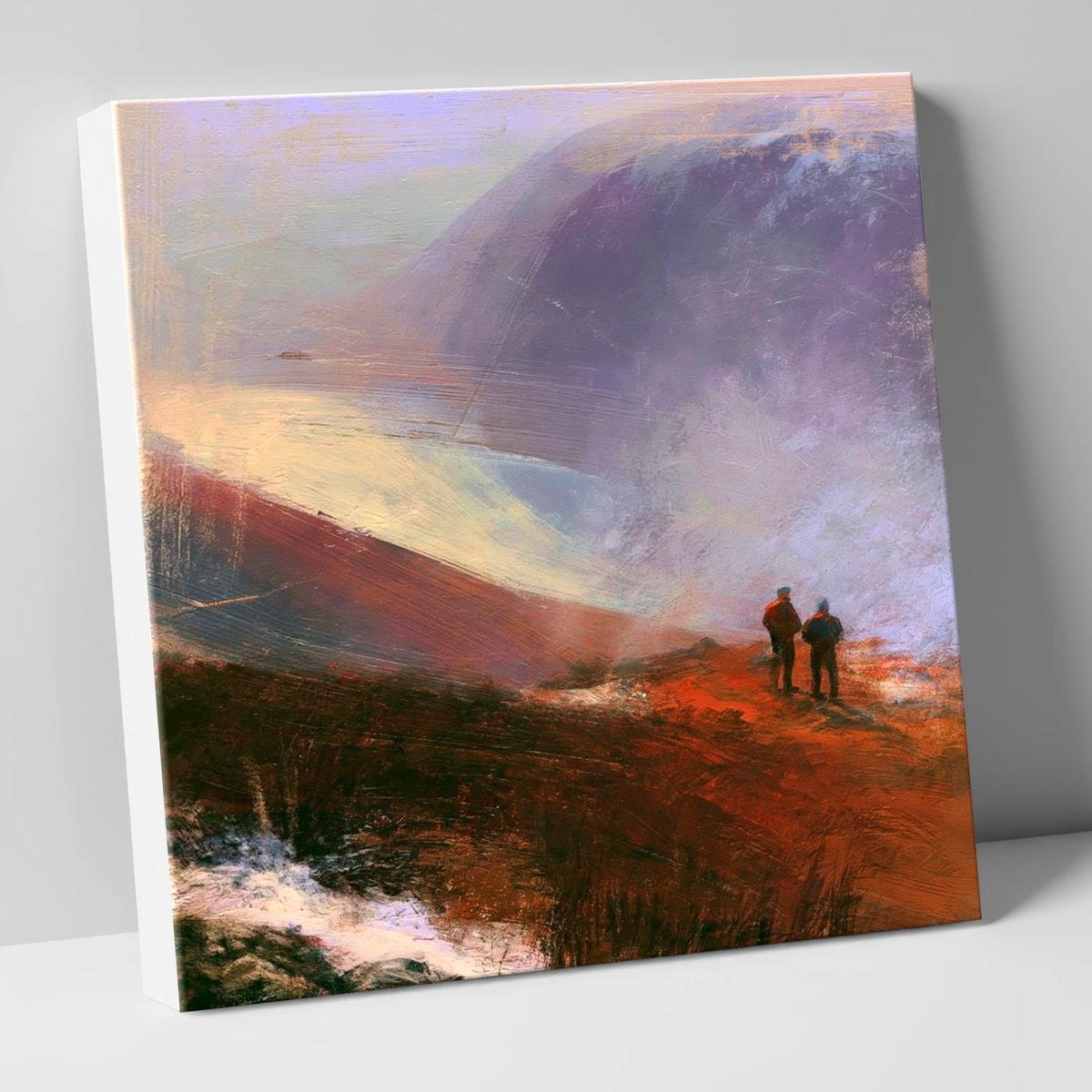 Dramatic Summit View with Walkers lake district fell canvas wall art