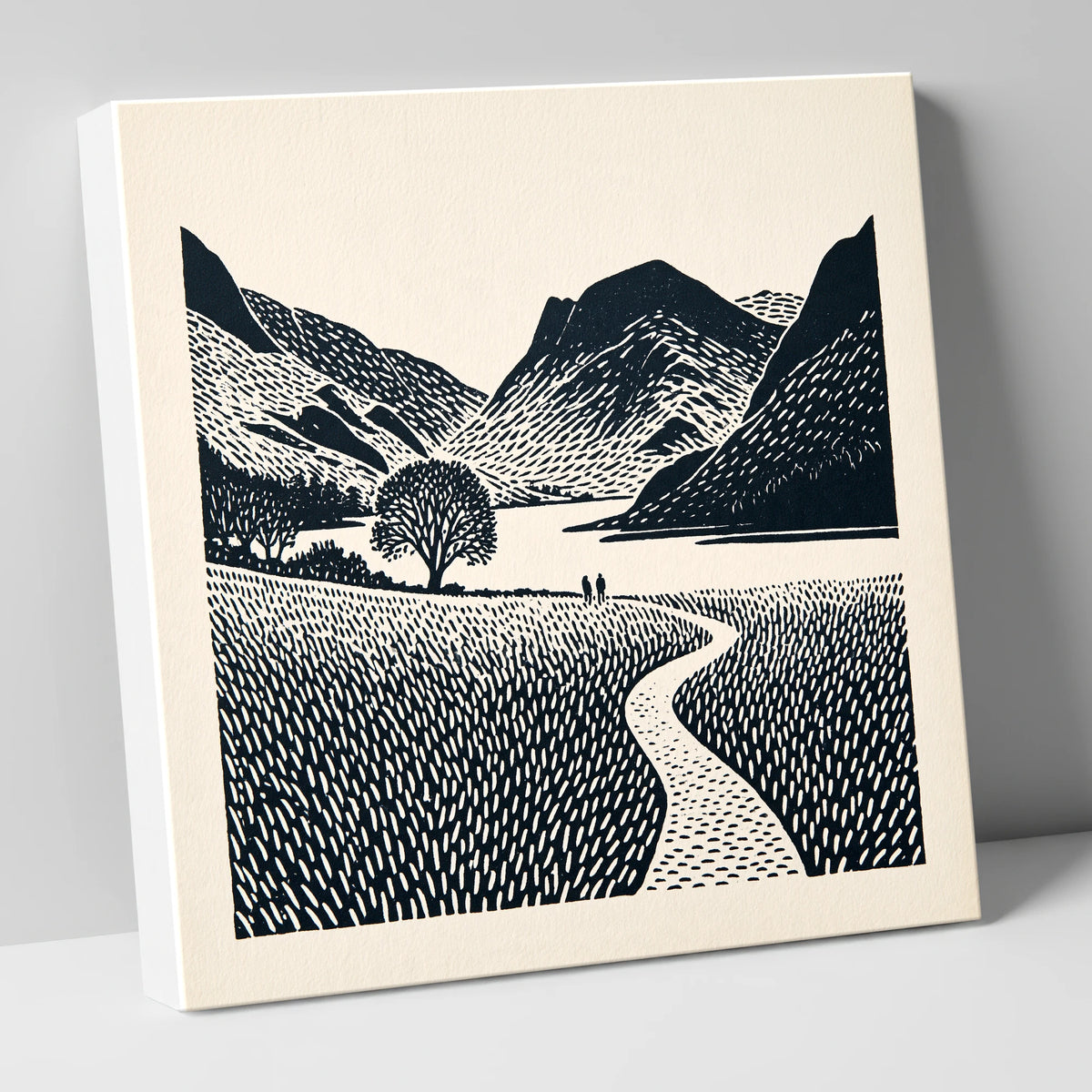 Winding Path at Buttermere lake district lake canvas wall art