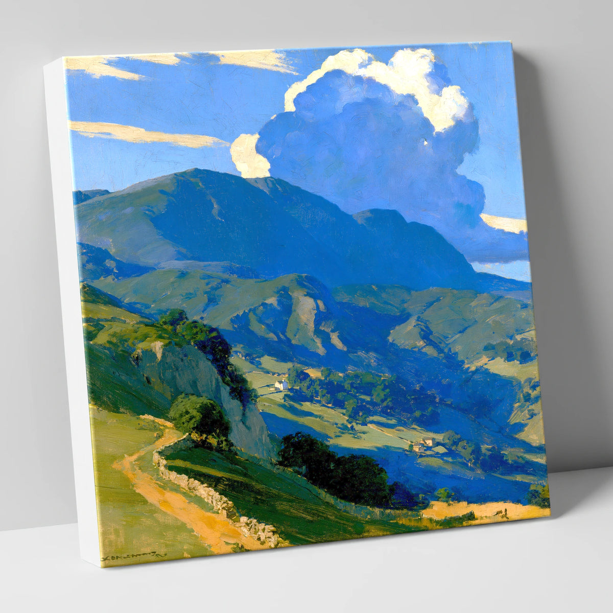 Rolling Fells Under Summer Clouds lake district fell canvas wall art