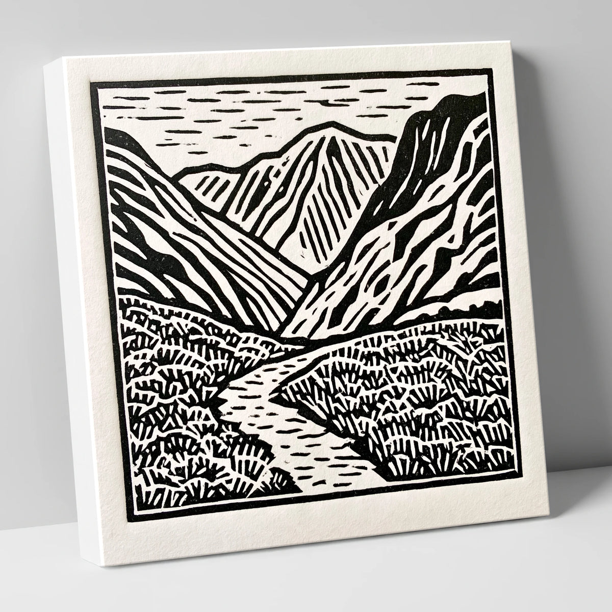 Monochrome Borrowdale Valley Fells lake district valley canvas wall art