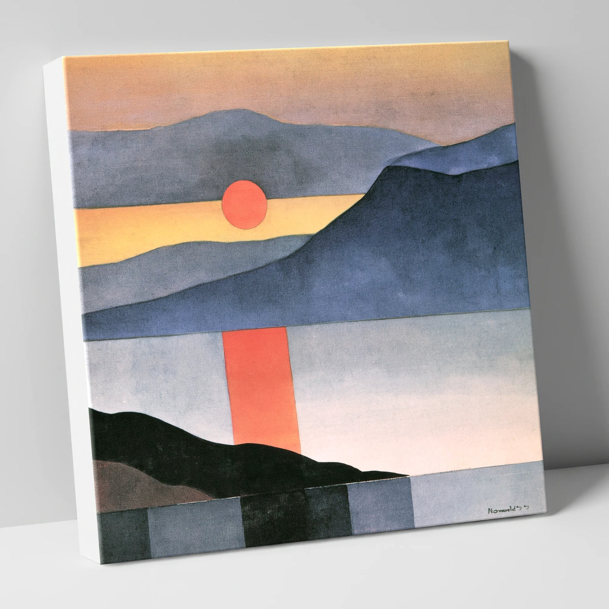 Abstract Sunset Over Indigo Water lake district lake canvas wall art