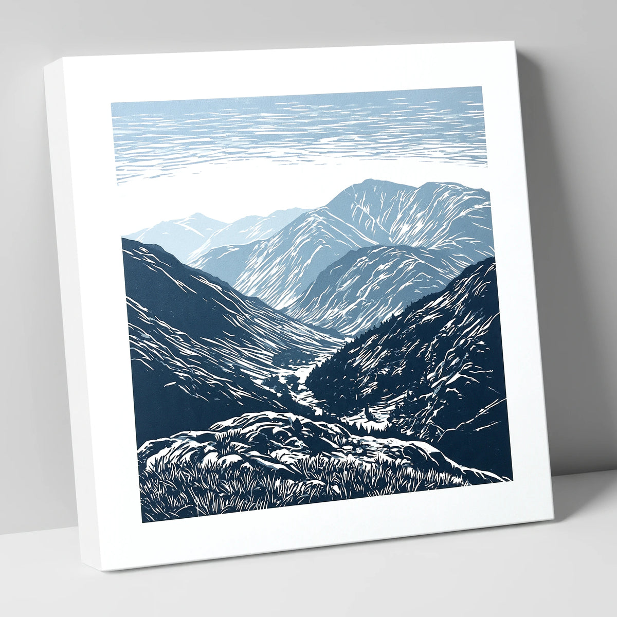Blue Valley From The Summit lake district fell canvas wall art