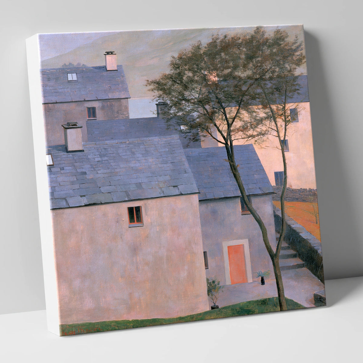 Pastel Light on Slate Cottages lake district village canvas wall art