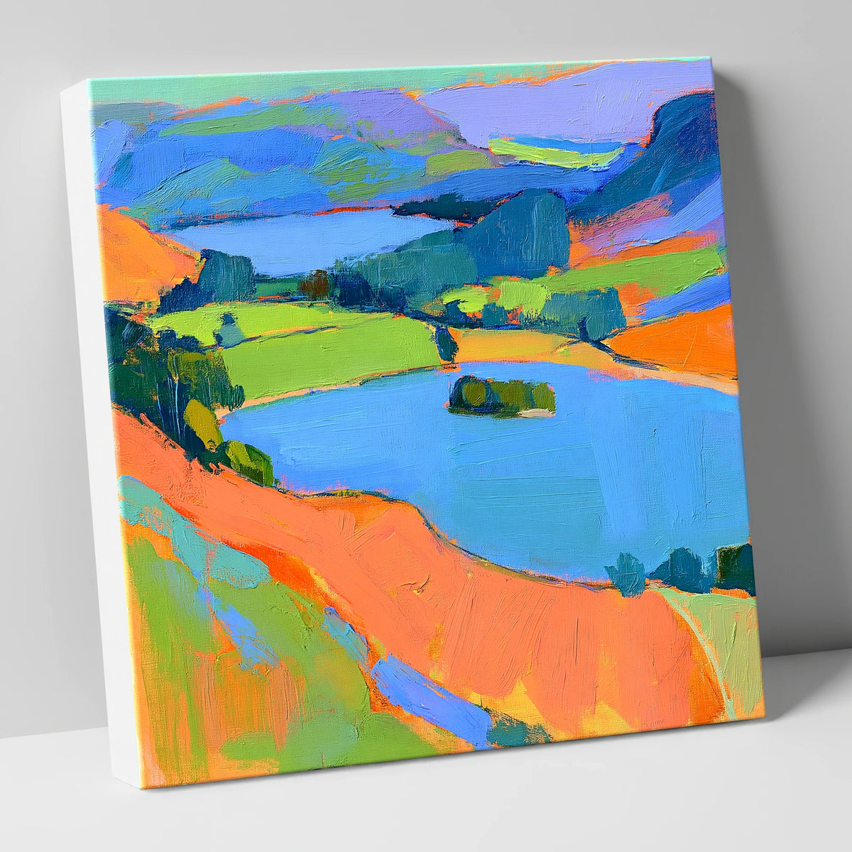 Vivid Bracken Above Grasmere lake district lake canvas wall art