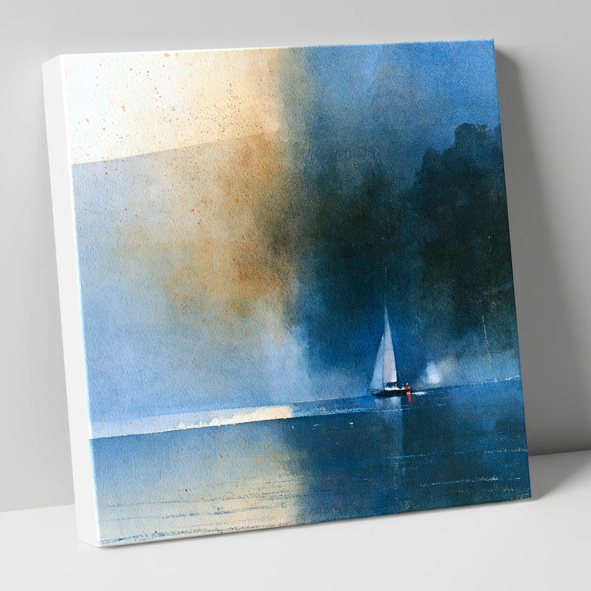 Lake Sailing in Stormy Light lake district walking canvas wall art