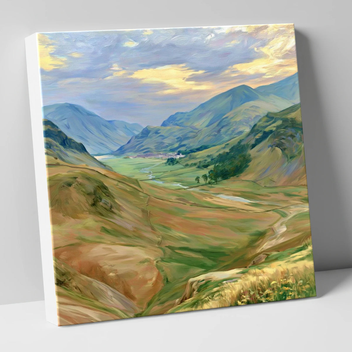 Sweeping Valley Between The Fells lake district valley canvas wall art