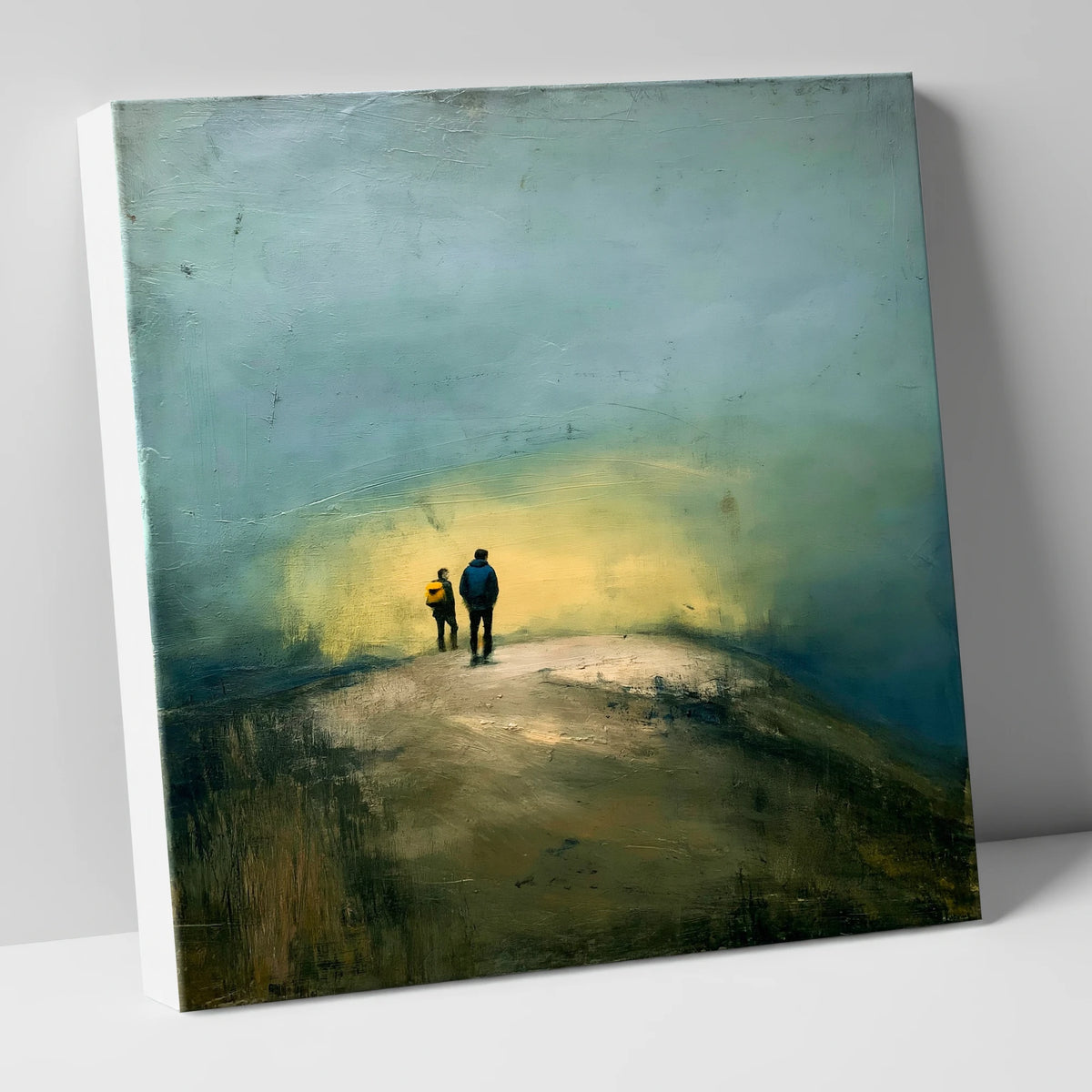 Fell Walkers in Golden Mist lake district fell canvas wall art