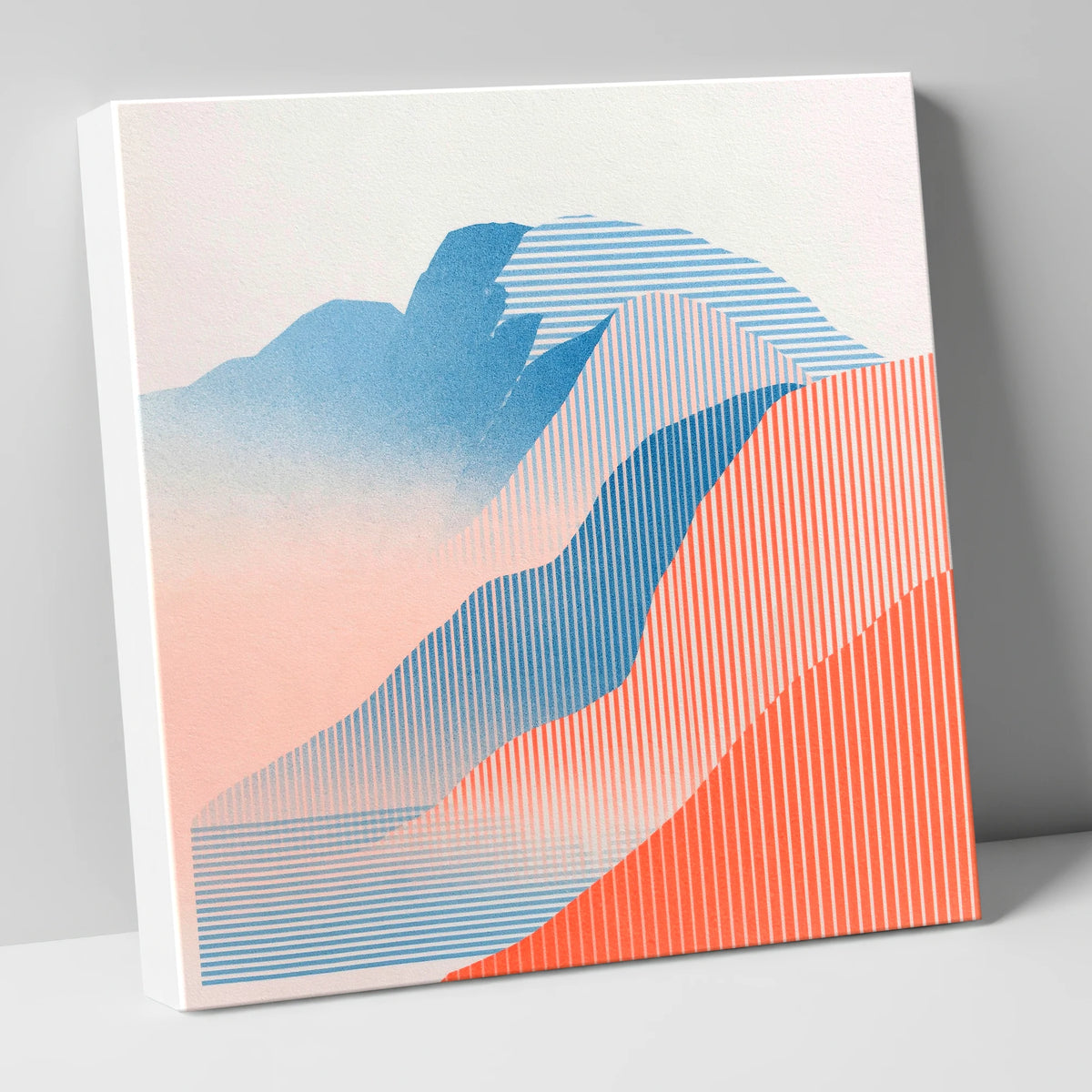 Geometric Scafell Pike in Coral lake district fell canvas wall art