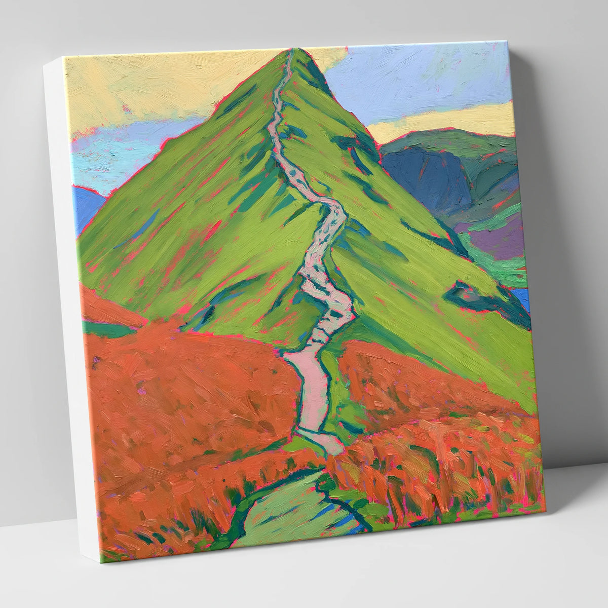 Cat Bells in Bold Colour lake district fell canvas wall art
