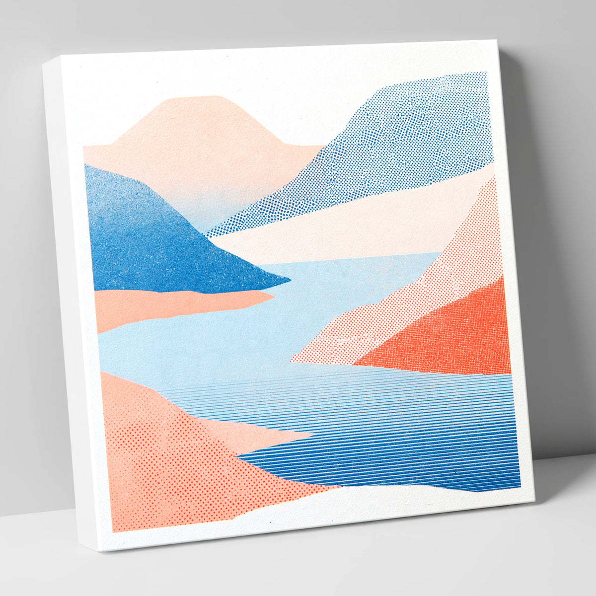 Graphic Lake And Coral Fells lake district lake canvas wall art