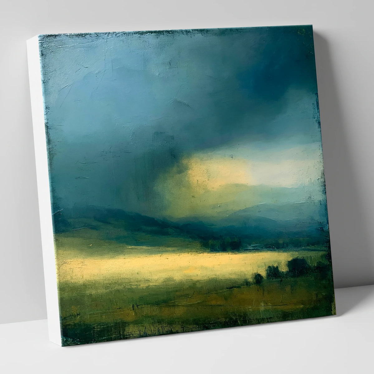 Golden Light Under Stormy Fells lake district sky canvas wall art