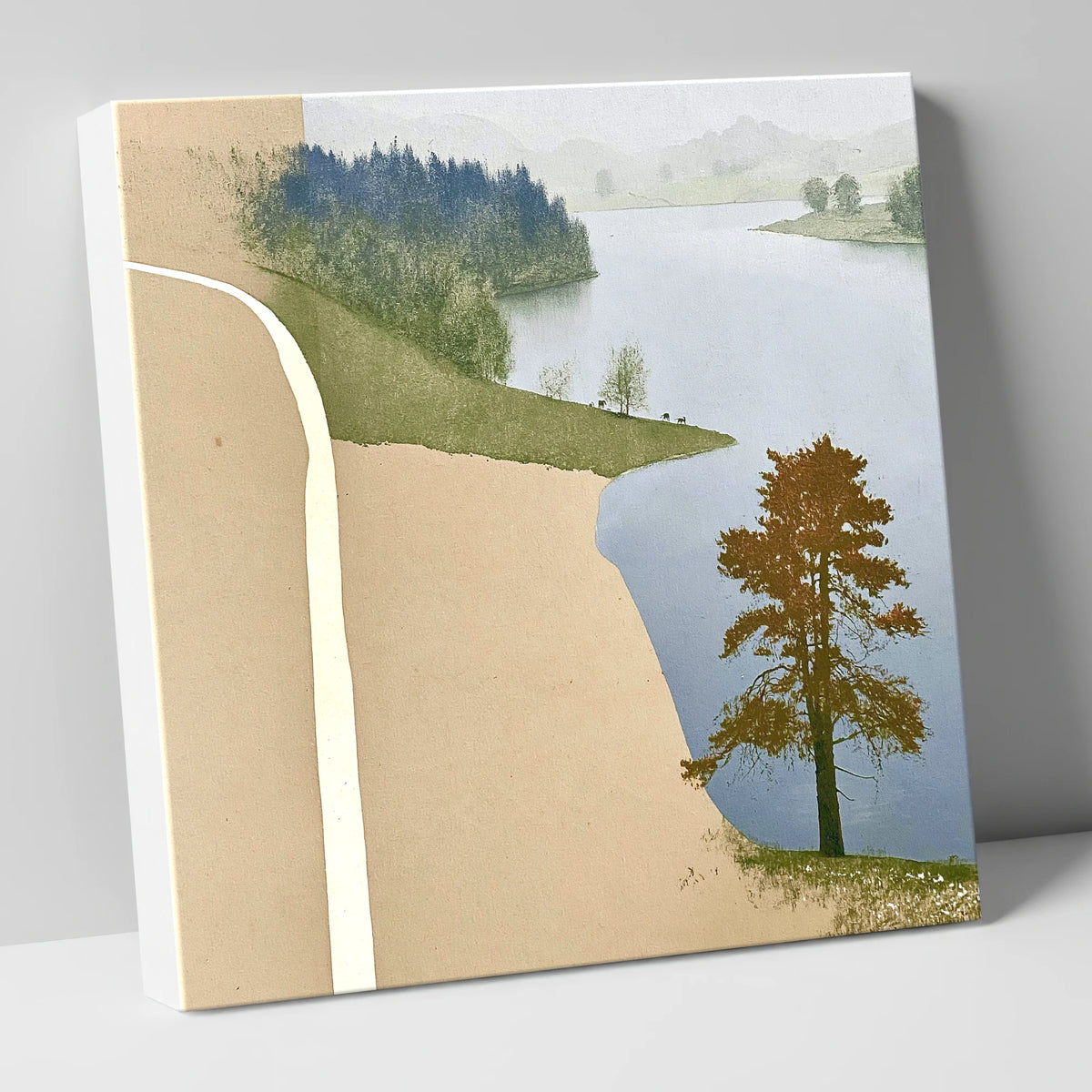 Lone Tree at Tarn Hows lake district lake canvas wall art