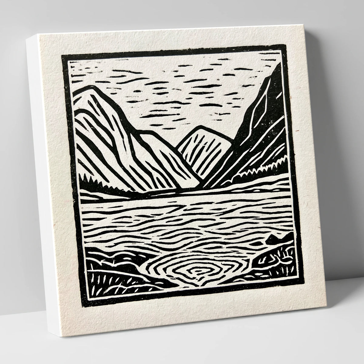 Graphic Ennerdale Water and Fells lake district valley canvas wall art