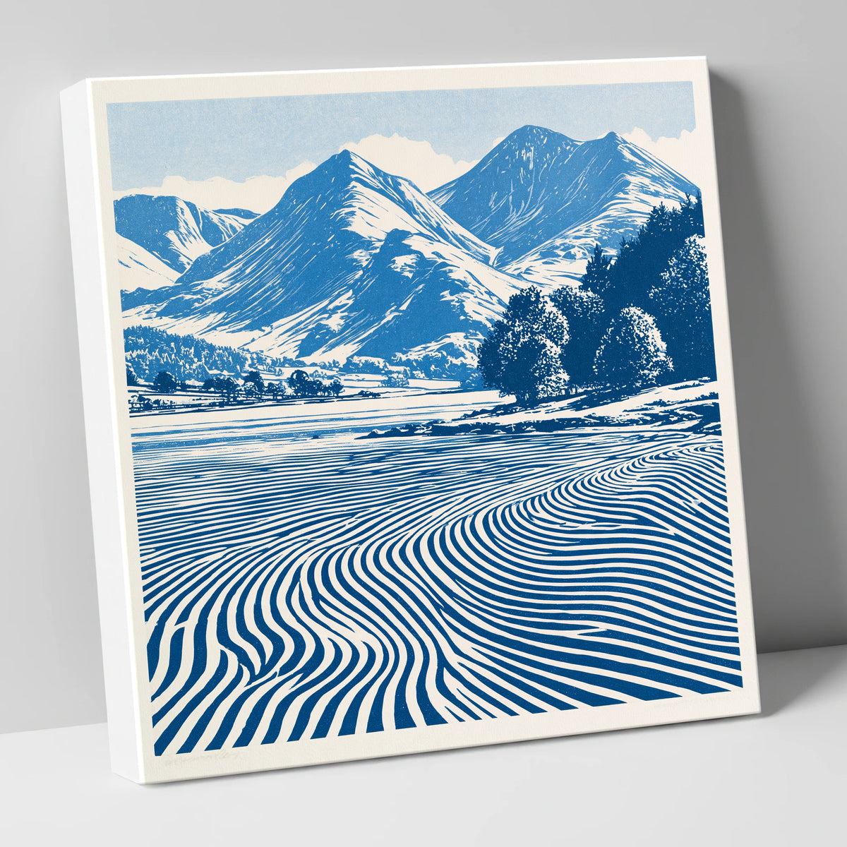 Ennerdale Water in Cobalt Blue lake district valley canvas wall art