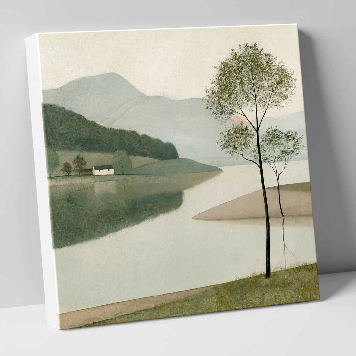 Still Lake at First Light lake district lake canvas wall art