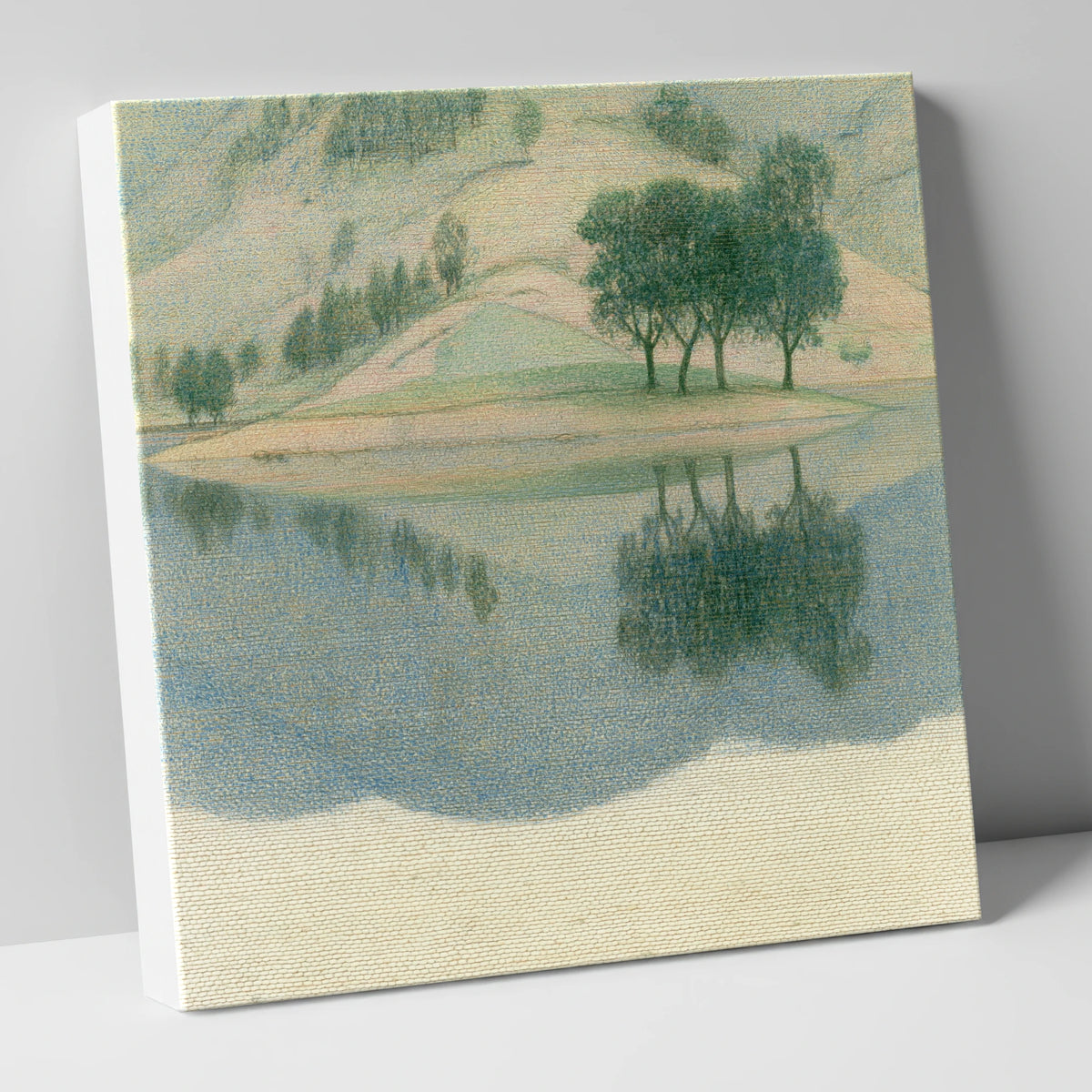 Tree Reflections on Calm Water lake district lake canvas wall art
