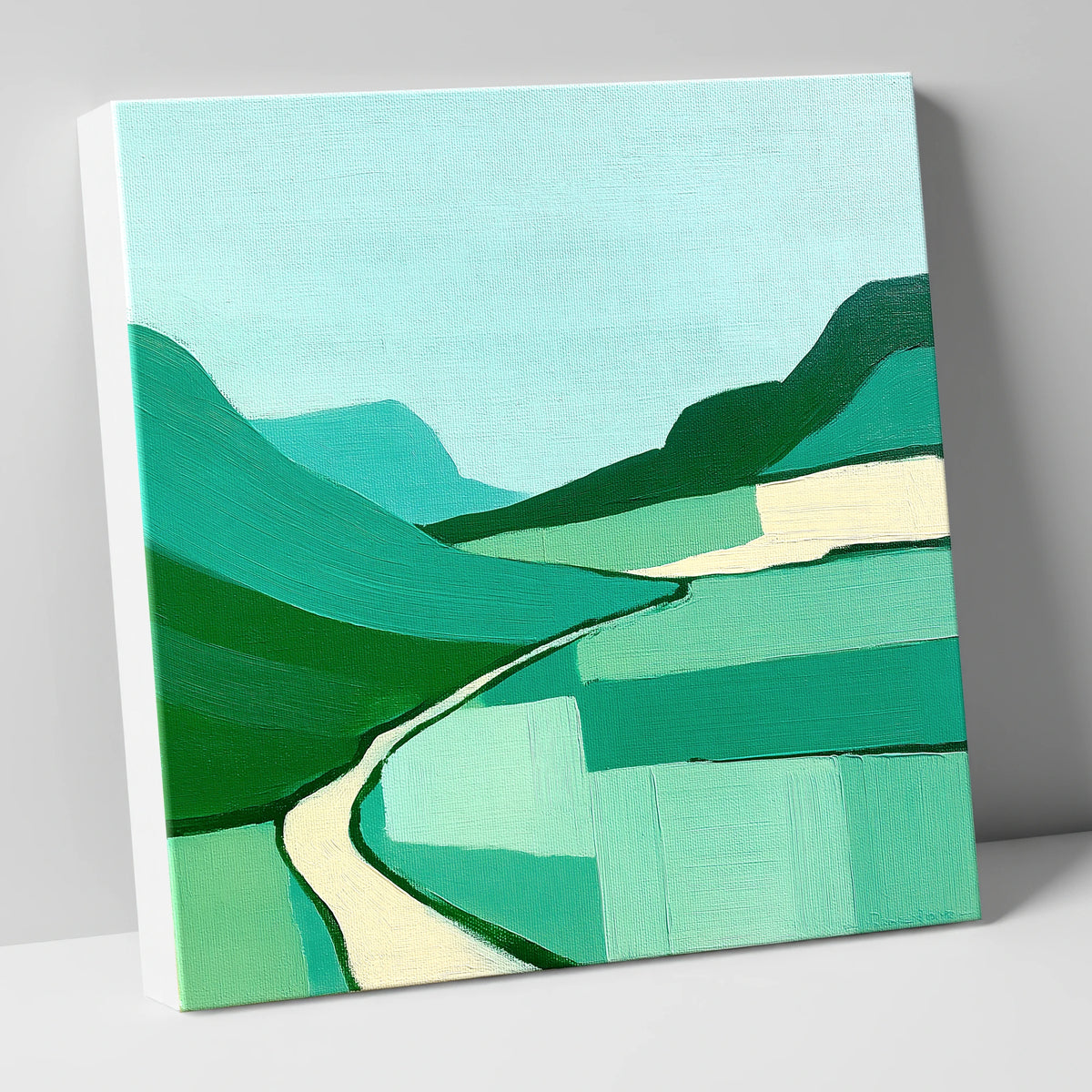 Modern Green Hardknott Pass lake district valley canvas wall art