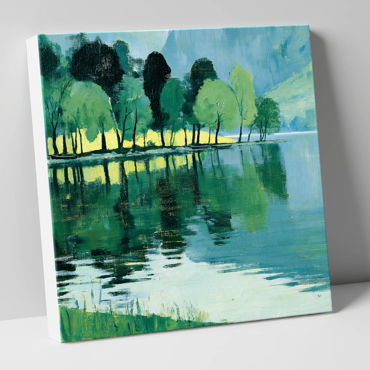 Still Lake Reflections at Dawn lake district lake canvas wall art