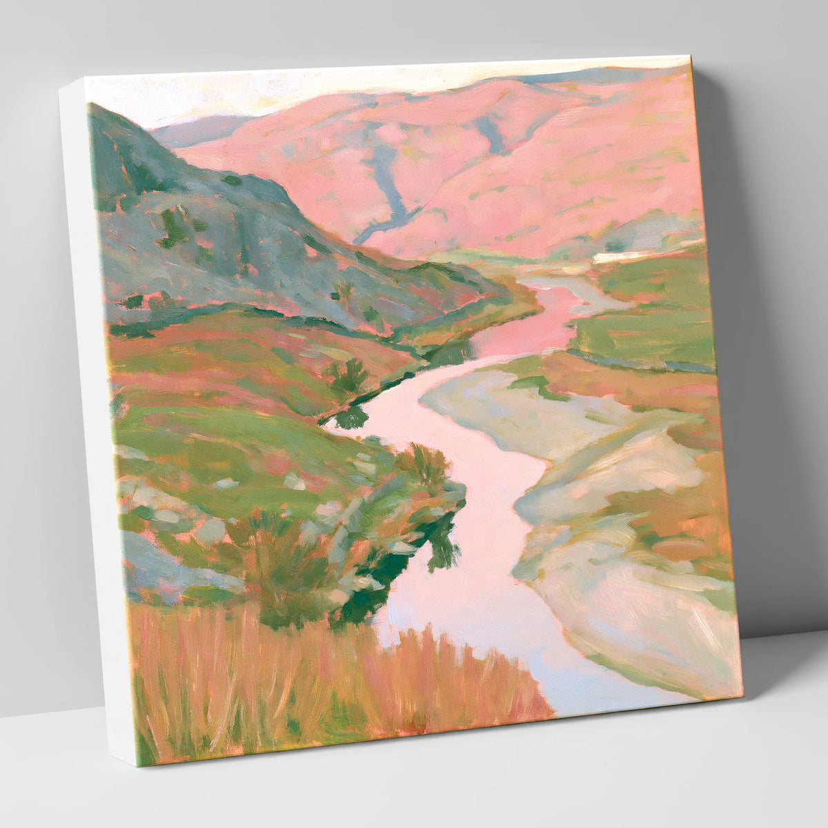 Pastel Light Over Valley River lake district waterfall canvas wall art