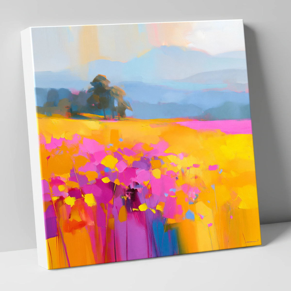 Vibrant Upland Hay Meadow lake district wildflower canvas wall art