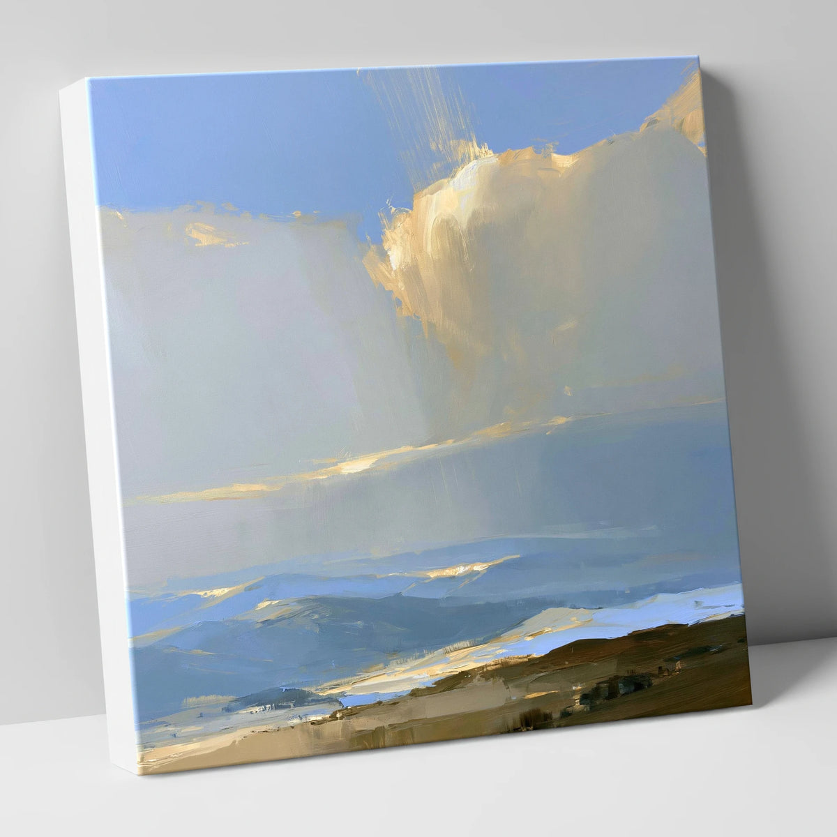 Sunlit Cloud Over Rolling Fells lake district fell canvas wall art