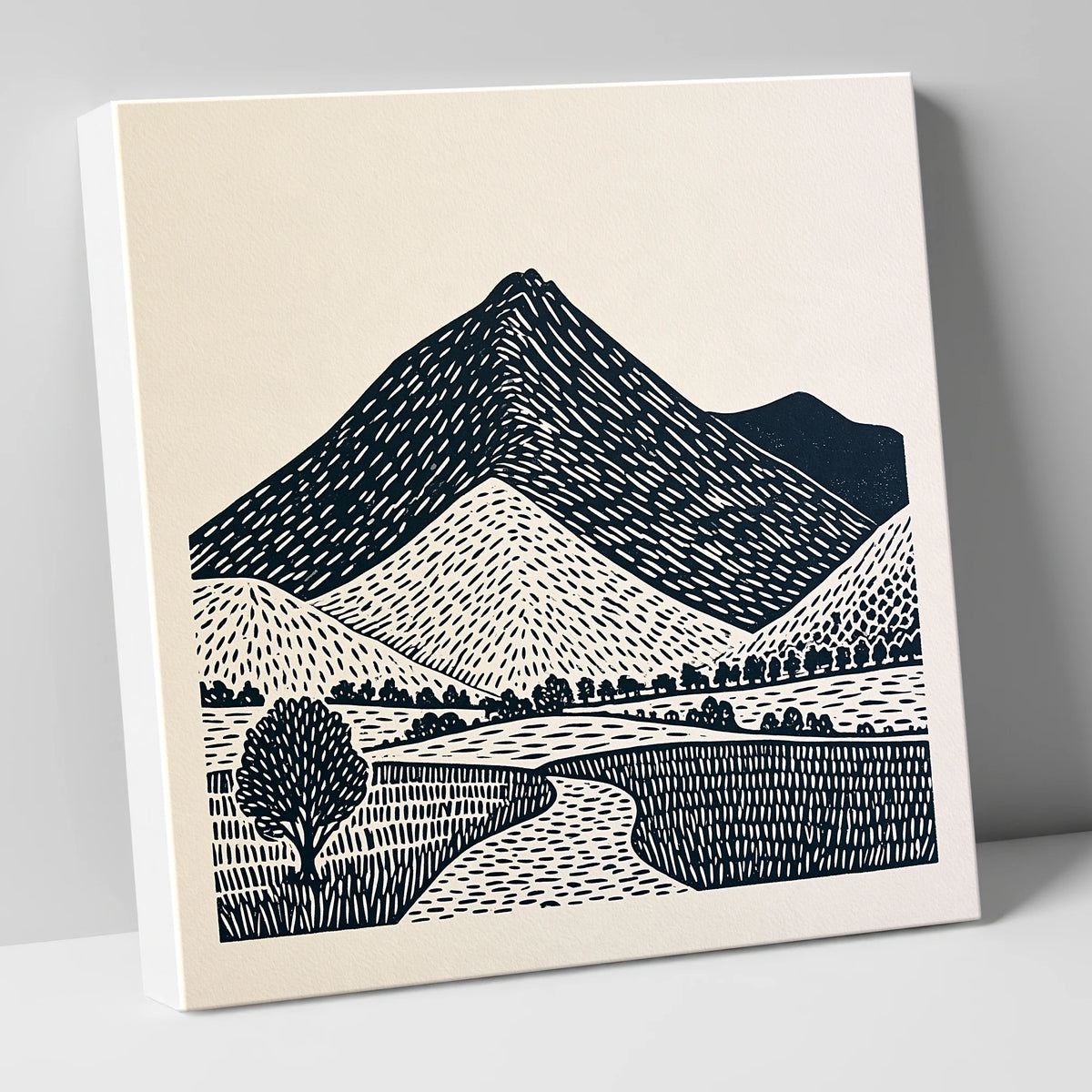 Blencathra in Graphic Lines lake district fell canvas wall art